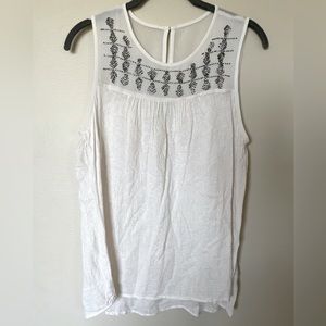 Lucky Brand White Sleeveless Blouse Size Small